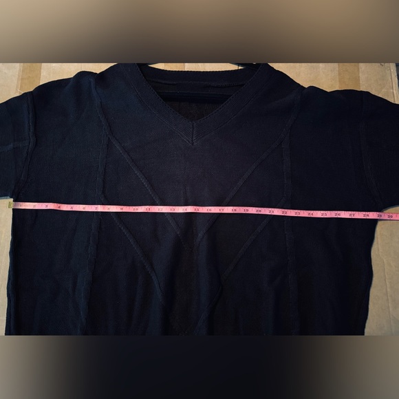 Bloomchic V Neck Cable Knit Texture Pullover Black Sweater 100% Acrylic - Picture 12 of 12